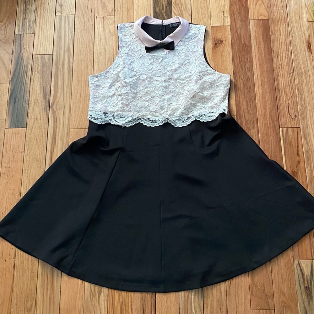 EUC Eloquii Lace Overlay Peter Pan Fit&Flare Sz 22
